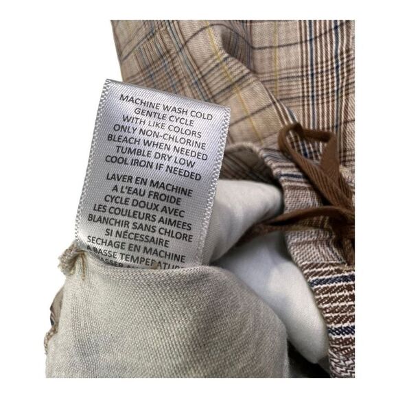 Tinseltown Cargo Pants Women's XL Brown Gray Plaid High Rise Pull-On Drawstring - Picture 7 of 10